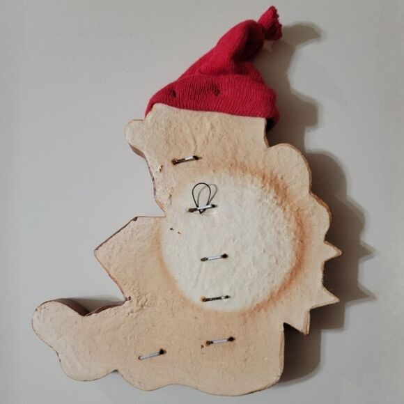 Teddybear Plaque with Red Knit Hat and Bow - Picture 8 of 9
